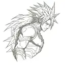 final fantasy 7 midgar with cloud strife tattoo design idea
