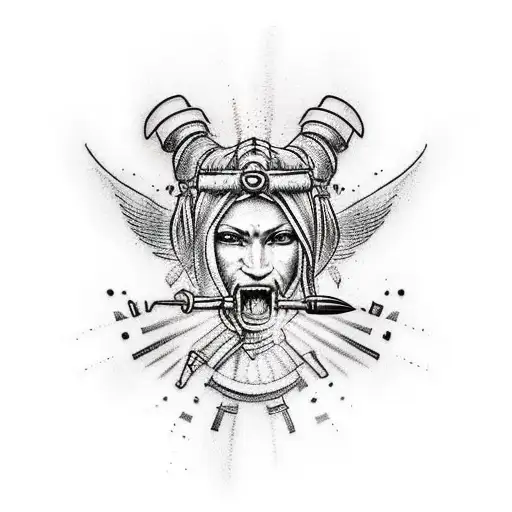 A tattoo design featuring a warrior nurse symbolizing courage and strength tattoo design idea