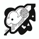 a cool patchwork japanese style looking tattoo black ink somehow connecting heart and brain together but in a cool way  tattoo design idea