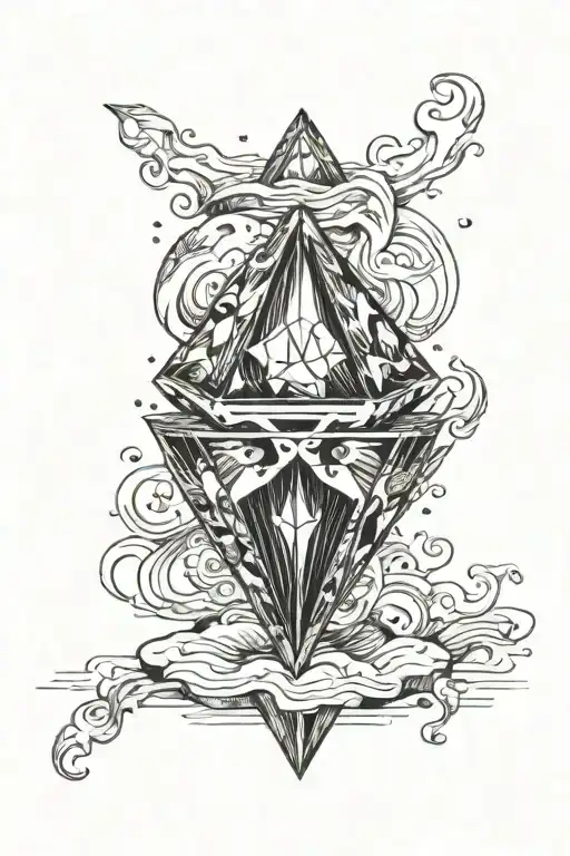 A lump of coal under pressure, turning into a diamond tattoo design idea