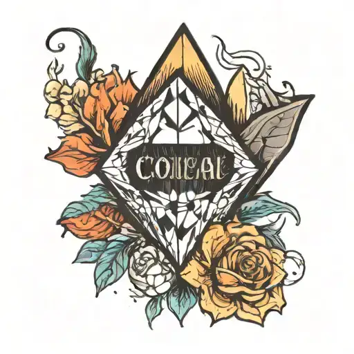 A lump of coal halfway transformed into a diamond tattoo design idea