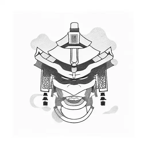 samurai, Japanese culture, cyberpunk, temples, japanese flowers tattoo design idea