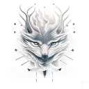 clouds mixing with space and lightnings tattoo design idea