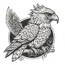 hawk sitting tattoo design idea