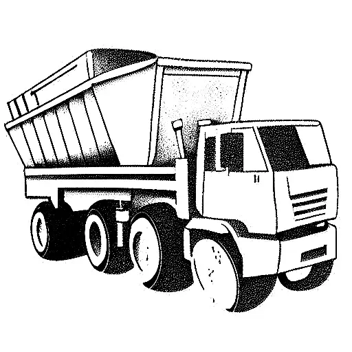 dump truck F12 with a construction shovel tattoo design idea