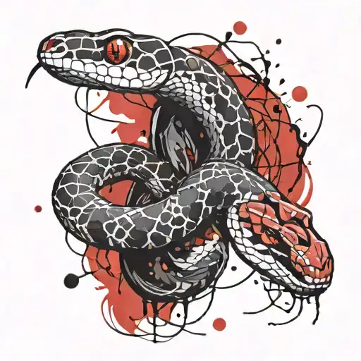 black and white snake on the fore arm tattoo design idea