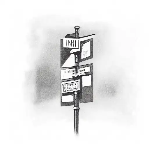 name street sign on a street corner tattoo design idea