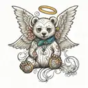 angel bear looking tattoo design idea