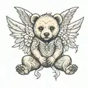 angel bear looking tattoo design idea