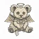 angel bear looking tattoo design idea