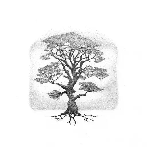 oak tree tattoo design idea