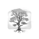 oak tree tattoo design idea