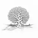 oak tree tattoo design idea
