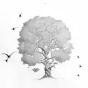 oak tree tattoo design idea
