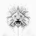 eagle wing with lion tattoo design idea