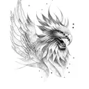 eagle wing with lion tattoo design idea