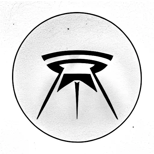 Tesla logo with cyber punk filler tattoo design idea