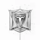Tesla logo tattoo design idea