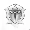 Tesla logo tattoo design idea