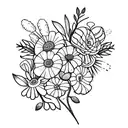 A stack of books with flowers growing out of them tattoo design idea