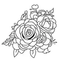 A stack of books with flowers growing out of them tattoo design idea