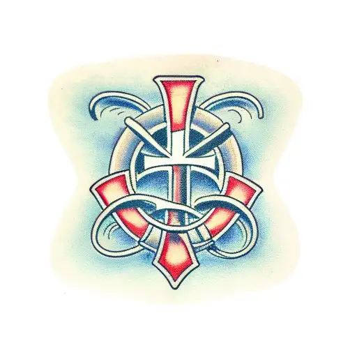 3 nail cross  tattoo design idea