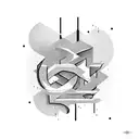 999 letters tattoo design idea