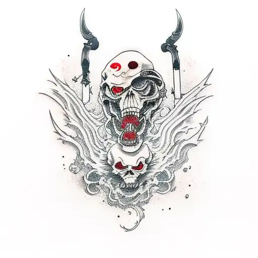 Mugestu, Reaper death seal shinigami,  tattoo design idea