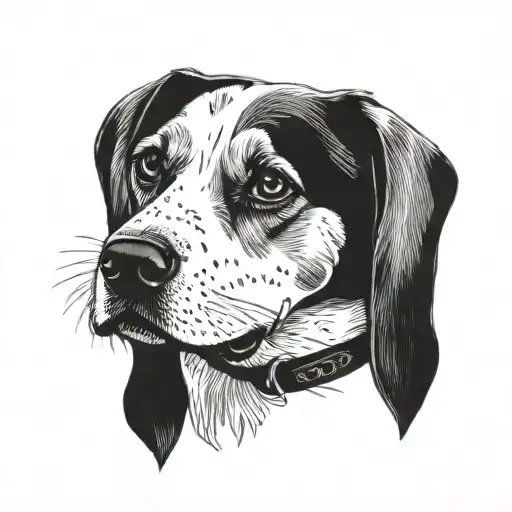 beagle dog tattoo design idea
