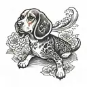 beagle dog tattoo design idea