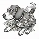 beagle dog tattoo design idea