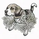 beagle dog tattoo design idea