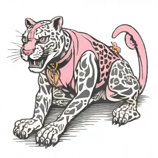 The pink panther thinks  tattoo design idea