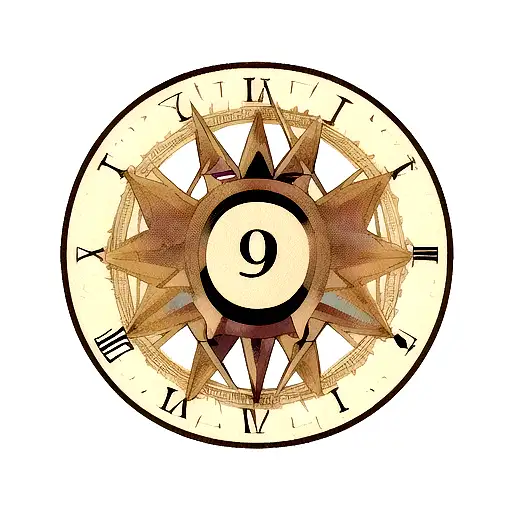 aries and number for in triangle tattoo design idea