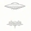 UFO that steals an eye tattoo design idea