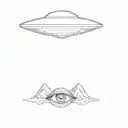 UFO that steals a human eye tattoo design idea