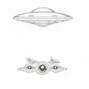 UFO that steals a human eye tattoo design idea