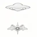 UFO that steals a human eye tattoo design idea