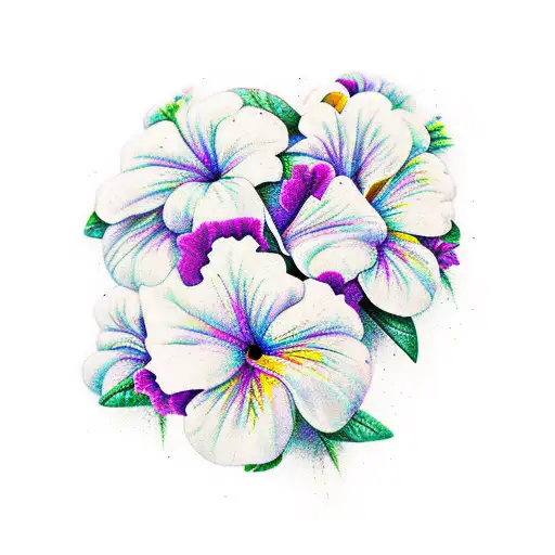 petunia bouquet  tattoo design idea