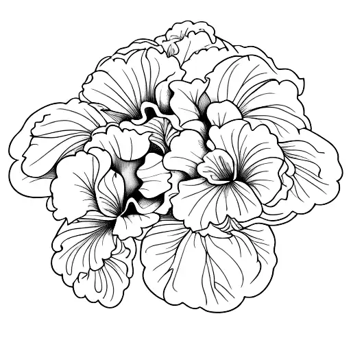 petunia bouquet  tattoo design idea