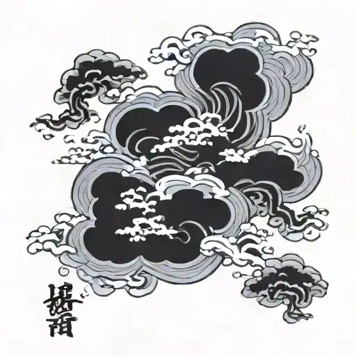 black clouds, smoke tattoo design idea