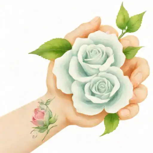  Yoshi holding bouquet of rose's  tattoo design idea