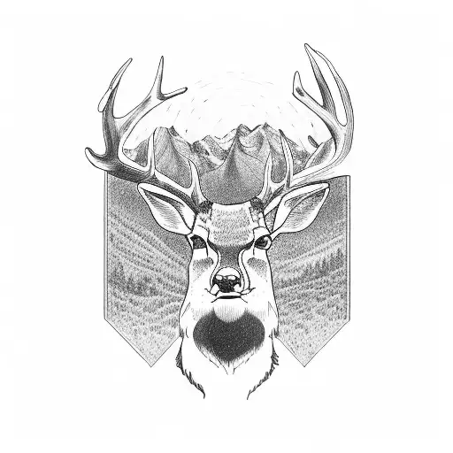 Deer Colter Wall tattoo design idea