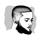 Mac Millers swimming album cover but he has a slight smile tattoo design idea