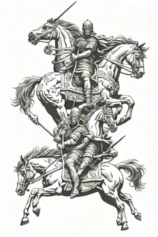 four horsemen of the biblical apocalypse tattoo design idea