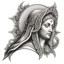Virgen dolorosa tattoo design idea