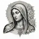 Virgen dolorosa tattoo design idea
