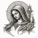 Virgen dolorosa tattoo design idea