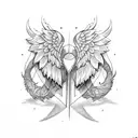 sward  wings tattoo design idea