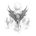 sward  wings tattoo design idea
